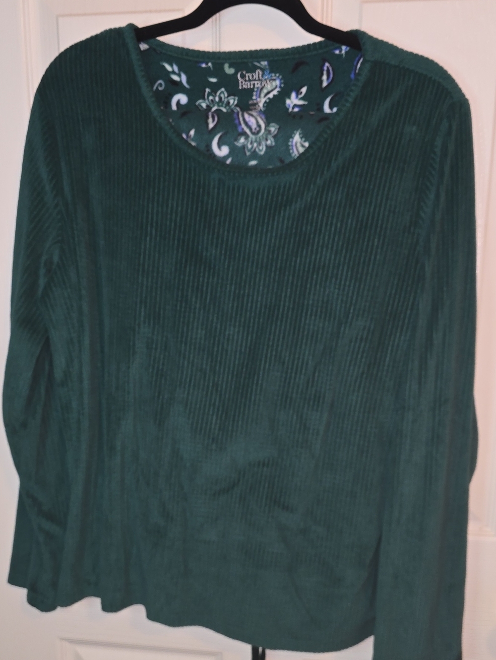 croft & barrow Forest Green Ribbed Long Sleeve Top